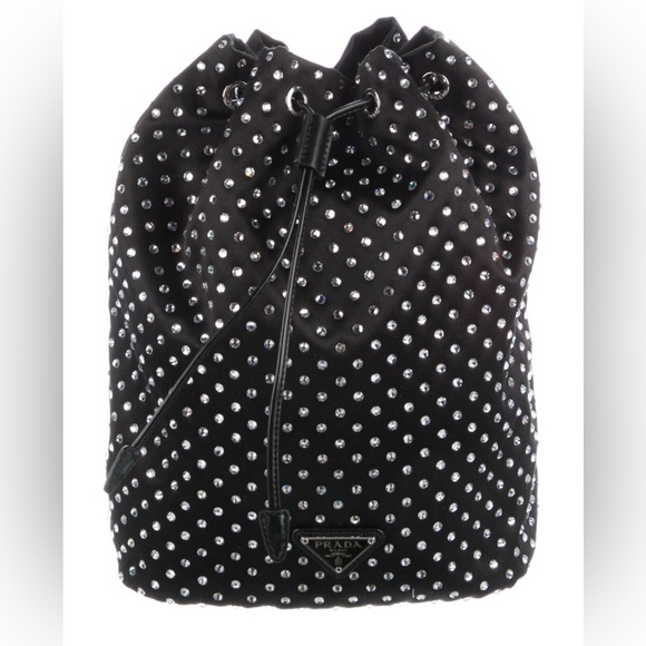 NWT Prada Raso Crystal Bucket Clutch - Picture 1 of 12